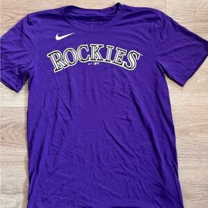 Women’s Nike Colorado Rockies MLB Dri-Fit Purple T-Shirt